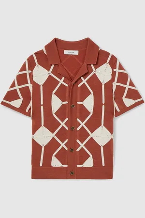 Reiss Terrazzo Geometric Embroidery Knit Shirt128134cm