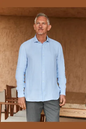 Next Signature 100% Delave Linen Long Sleeve Shirtxxxlarge