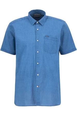 Barbour Pigment Dye Slub Regular Short Sleeve Summer 100% Cotton Shirtmedium