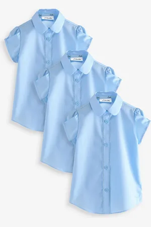 Clarks Girls Short Sleeve School Shirts 3 Pack166168cm