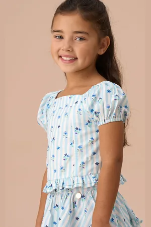 Angel & Rocket Pia Print 100% Cotton Shirred Blouses11 Jaar (146cm)