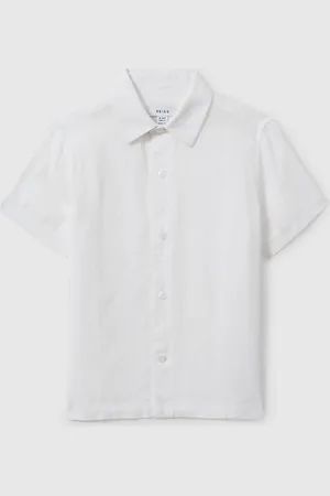 Reiss Ruban Short Sleeve Linen Button Through Shirt8
