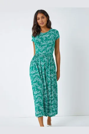 Roman Ditsy Gathered Skirt Stretch Midi Dress44