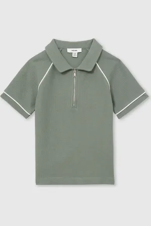 Reiss Lolland Cotton Textured Half-Zip Polo Shirt146152cm
