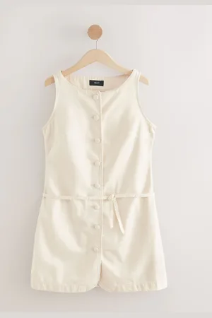 Next Button Through Boat Neck Denim Mini Dress46 LANG