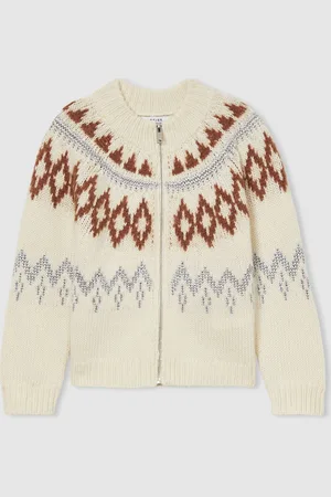 Reiss Ella gebreid vest met rits en Fairisle-patroon van wol en kasjmier8