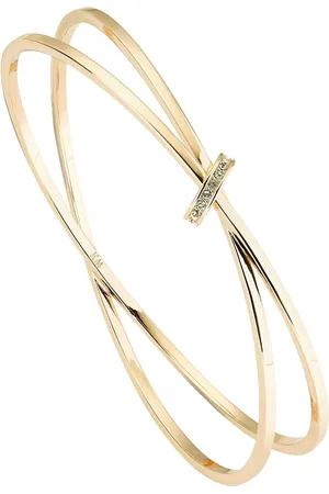 Karen Millen Gold Tone Oval Pave Chain Bangleeen