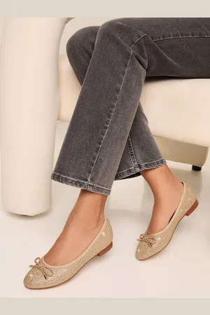 Lipsy London Flat Embellished Bow Ballet Pump BallerinasEU 37 (UK 4)