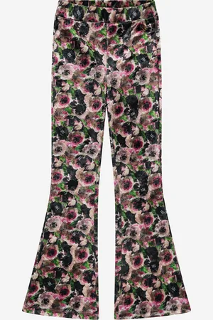 Nik & Nik Velvet Flower Flared Pants