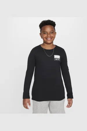 Nike Brooklyn Nets Essential NBA-shirt met lange mouwen voor jongens
