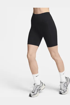 Nike One bikershorts met hoge taille en zakken voor dames (20 cm)