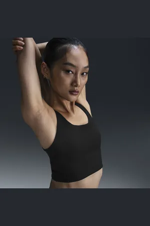Nike Zenvy Rib lange sport-bh met vulling en lichte ondersteuning