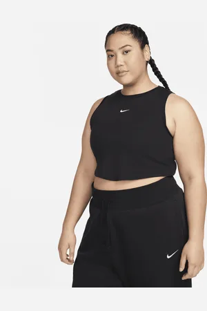 Nike Sportswear Chill Knit aansluitende, cropped tanktop met mini-rib voor dames (Plus Size)