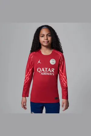 Jordan Paris Saint-Germain 2025 Stadium Goalkeeper Vierde replicavoetbalshirt met lange mouwen en Dri-FIT voor kids