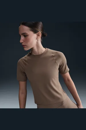 Nike Zenvy Rib Dri-FIT damestop met korte mouwen
