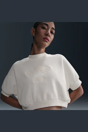 Nike Sportswear Collection korte damestop van sweatstof met korte mouwen en ronde hals