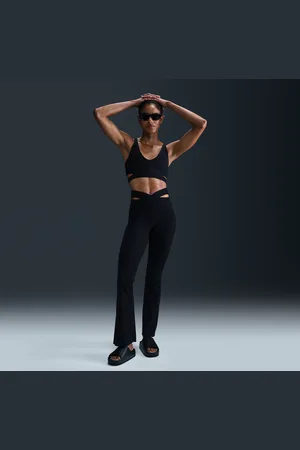 Nike Zenvy Rib legging met hoge taille, lichte ondersteuning en wijde pijpen voor dames