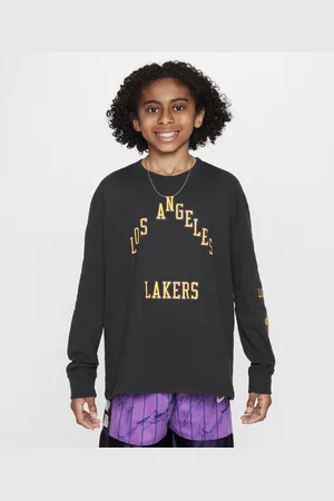 Nike Los Angeles Lakers 2023/24 Icon Edition Max90 NBA-shirt met lange mouwen voor jongens