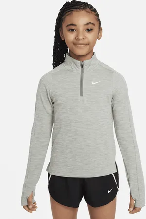 Nike Dri-FIT meisjestop met lange mouwen en korte rits