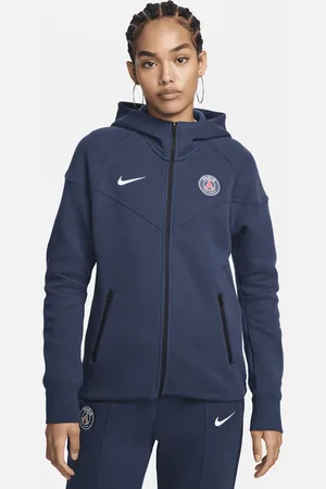 Nike Paris Saint-Germain Tech Fleece Windrunner voetbalhoodie met rits over de hele lengte voor dames