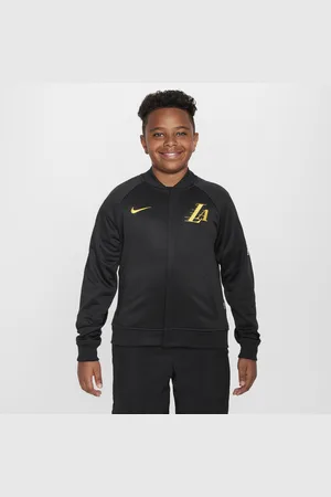 Nike Los Angeles Lakers Showtime City Edition Dri-FIT kinderjack met lange mouwen en rits over de hele lengte