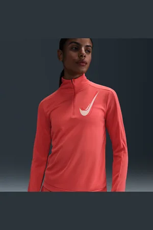 Nike Swoosh Dri-FIT hardlooptussenlaag met halflange rits voor dames