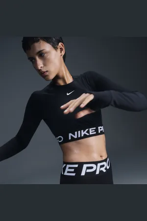 Nike Pro Dri-FIT korte top met lange mouwen voor dames