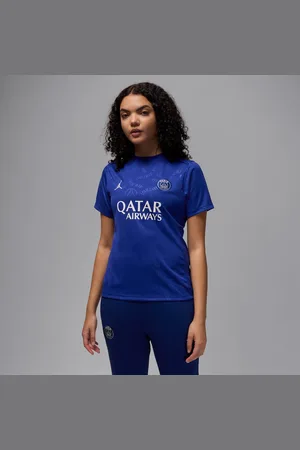 Jordan Paris Saint-Germain Academy Pro Vierde Dri-FIT warming-uptop met korte mouwen voor dames