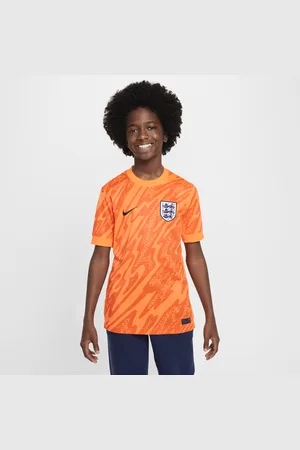 Nike Engeland (vrouwenelftal) 2024/25 Stadium Goalkeeper Dri-FIT replicavoetbalshirt met korte mouwen voor kids