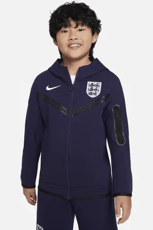 Nike Engeland Tech Fleece voetbalhoodie met rits over de hele lengte voor jongens
