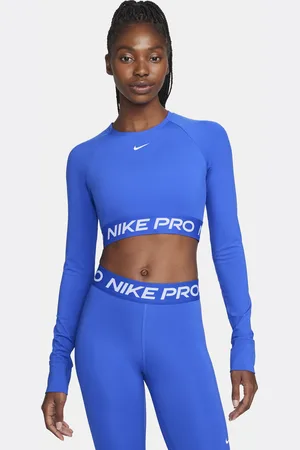 Nike Pro Dri-FIT korte top met lange mouwen voor dames