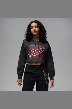 Jordan Flight Fleece korte hoodie met satijnen voering voor dames