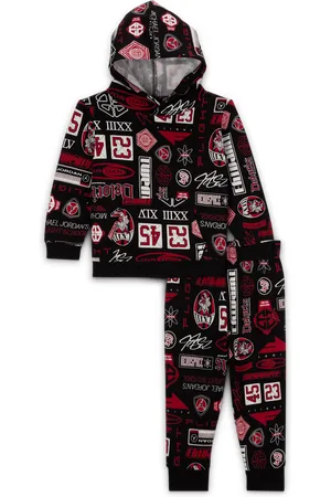 Jordan Brooklyn tweedelige babyset met hoodie van fleece met print