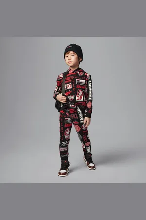 Jordan Brooklyn tweedelige set met hoodie van fleece met print voor kleuters