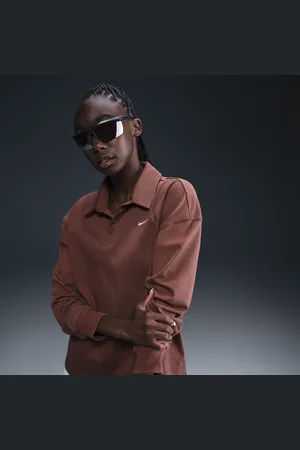 Nike Sportswear Essential oversized polo met lange mouwen voor dames