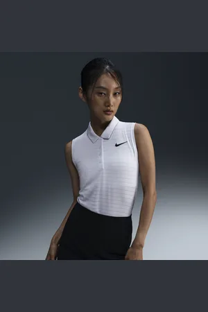 Nike Victory Dri-FIT mouwloze gestreepte golfpolo voor dames