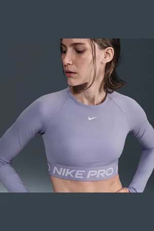 Nike Pro Dri-FIT korte top met lange mouwen voor dames