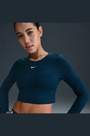 Nike Pro Dri-FIT korte damestop van jacquard met lange mouwen