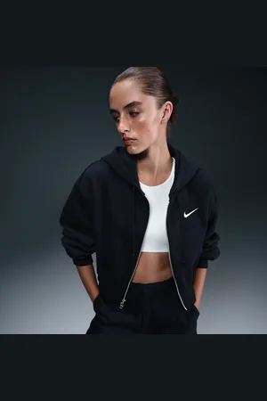 Nike Sportswear Phoenix Fleece ruimvallende korte hoodie met rits over de hele lengte voor dames