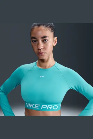 Nike Pro Dri-FIT korte top met lange mouwen voor dames