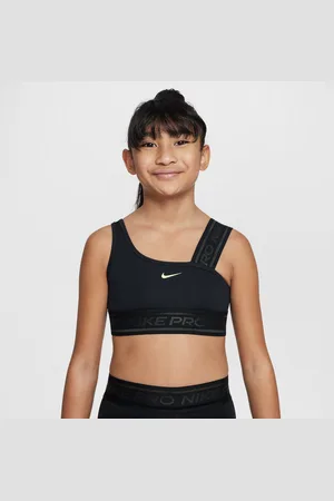 Nike Swoosh asymmetrische sport-bh voor meisjes