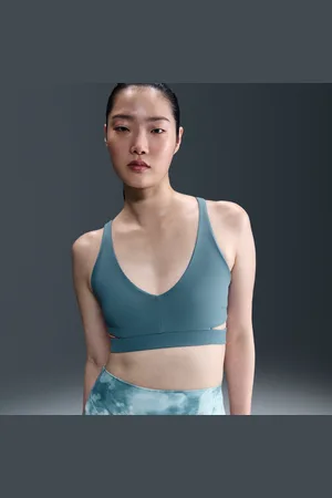 Nike Zenvy Rib sport-bh met vulling en lichte ondersteuning