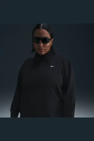 Nike Sportswear Essential oversized polo met lange mouwen voor dames (Plus Size)