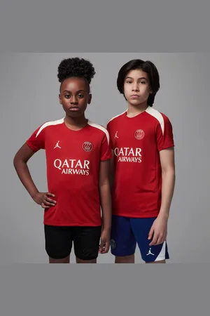 Jordan Paris Saint-Germain Strike Vierde Dri-FIT knit voetbaltop met korte mouwen voor kids