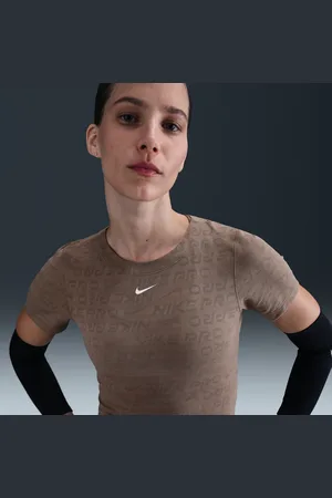 Nike Pro Dri-FIT korte damestop van jacquard met korte mouwen