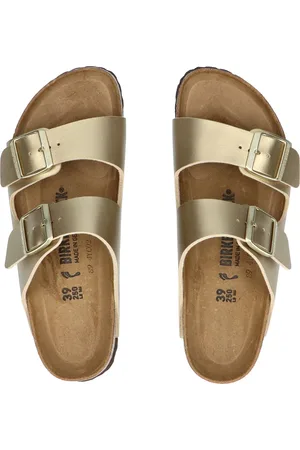 Birkenstock Arizona Women Metallic Gold Birko-Flor Narrow