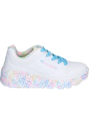 Skechers X J Goldcrown Uno Lite Lovely Luv White Pink Turqoise