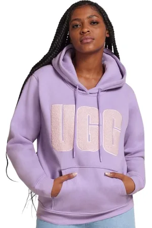 UGG Rey fluff Logo Hoodie Purple Jade