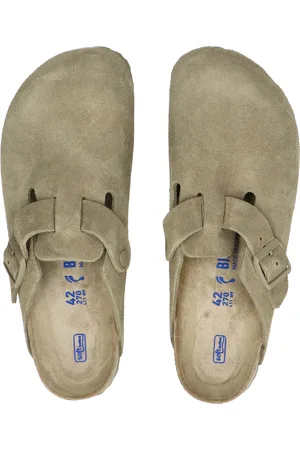 Birkenstock Boston Men Faded Khaki Suede Narrow