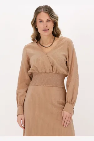 ANOTHER LABEL Dames Blouses Faded Sand - - Maat XL